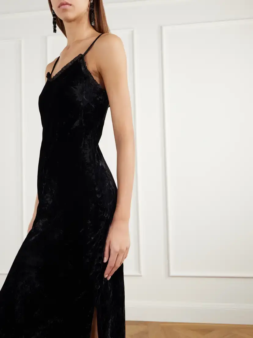 ALIX OF BOHEMIA Athens Tulle-trimmed Velvet Maxi Dress | Thumbnail 4 ALIX OF BOHEMIA Athens Tulle-trimmed Velvet Maxi Dress | Thumbnail 4