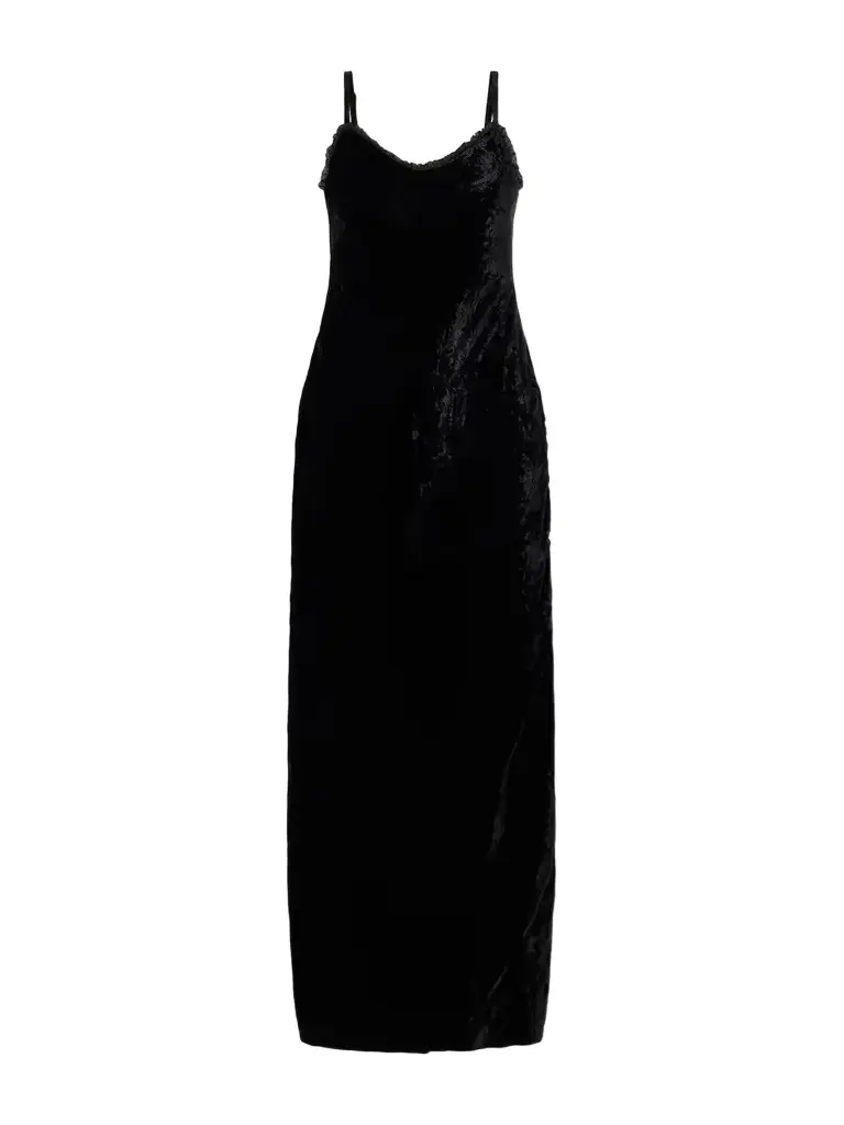 ALIX OF BOHEMIA Athens Tulle-trimmed Velvet Maxi Dress