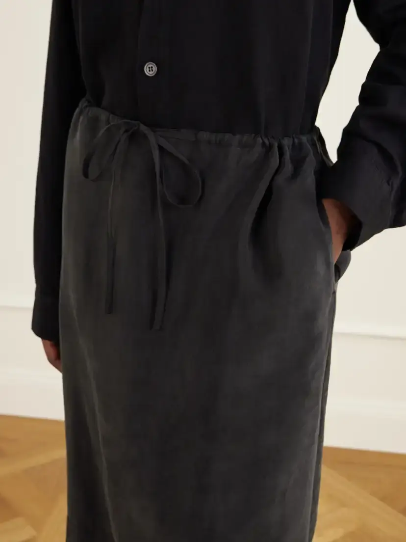 Studio Nicholson Alder Lace-trimmed Lyocell-twill Knee Skirt | Thumbnail 5 Studio Nicholson Alder Lace-trimmed Lyocell-twill Knee Skirt | Thumbnail 5