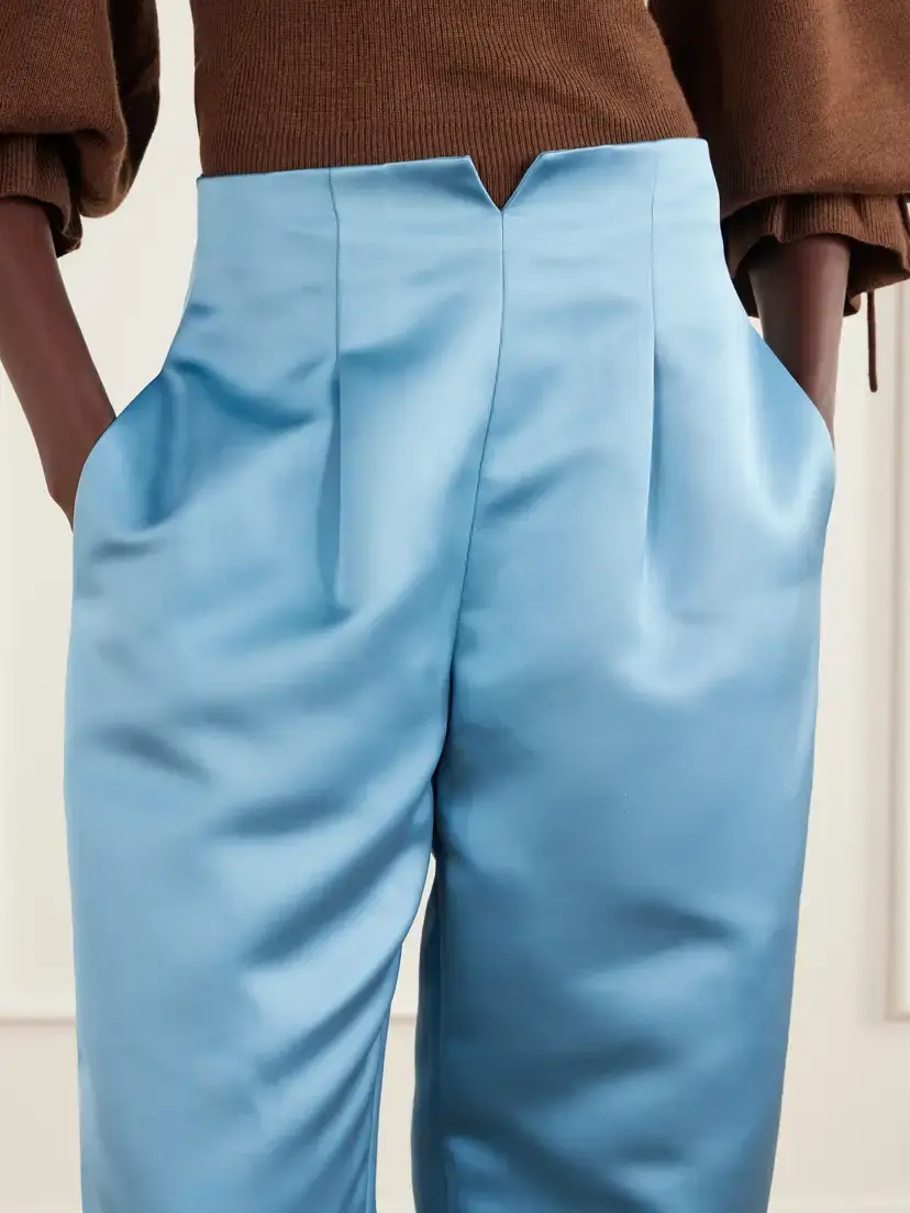 Ulla Johnson Edlyn Pleated Duchess-satin Mid-rise Barrel-leg Pants | Thumbnail 4 Ulla Johnson Edlyn Pleated Duchess-satin Mid-rise Barrel-leg Pants | Thumbnail 4