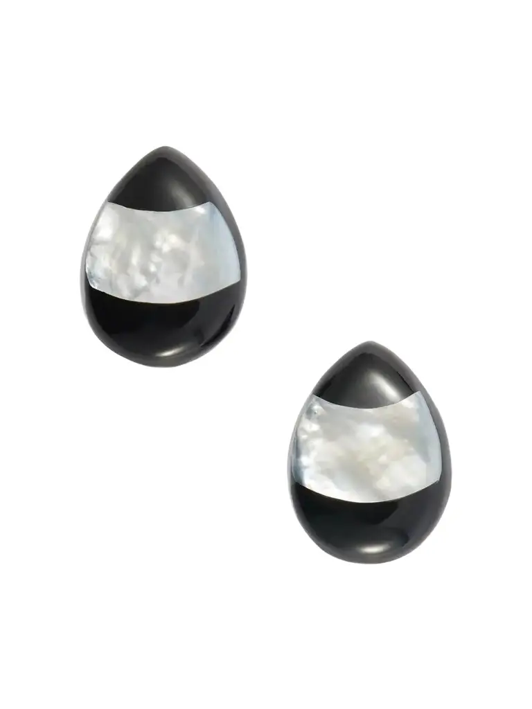 Julietta Divina Rhodium-plated Resin And Mother-of-pearl Earrings