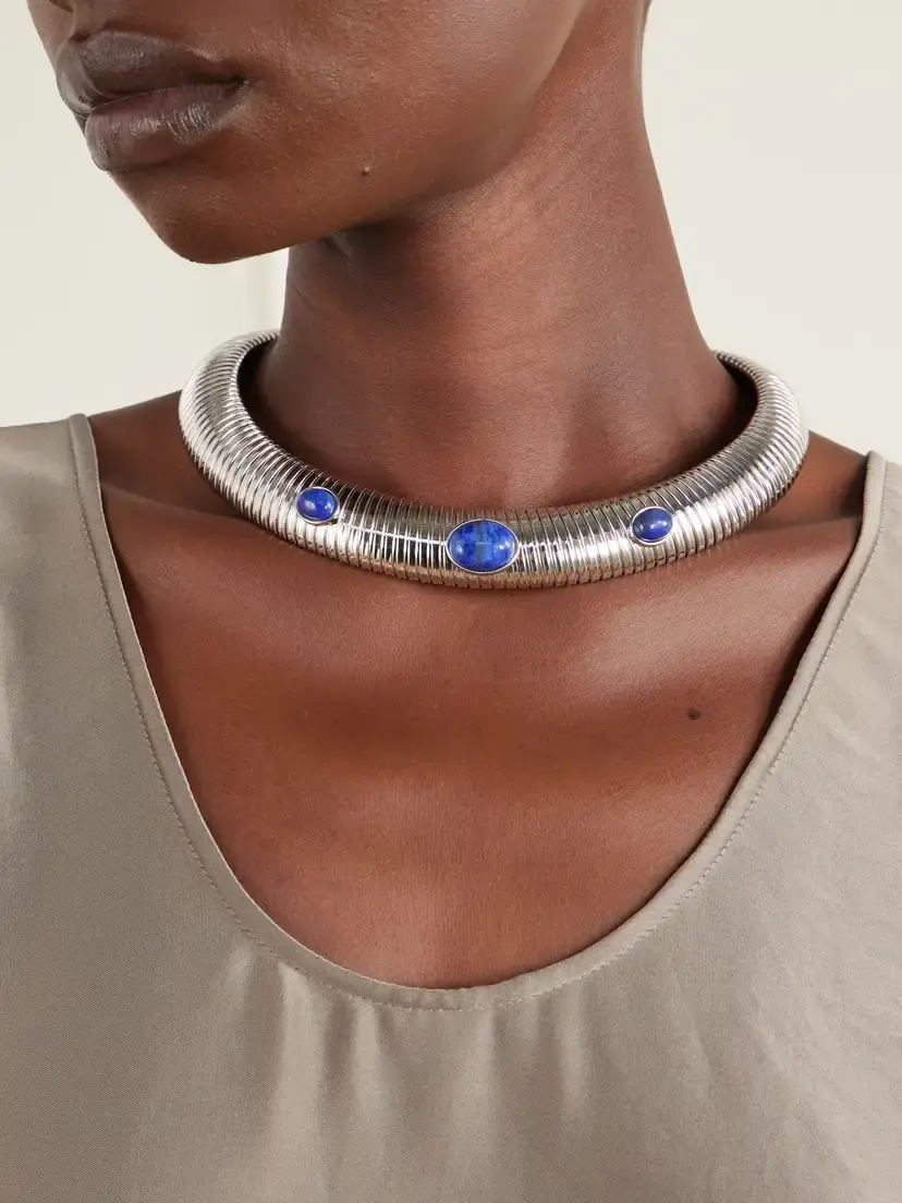 Julietta Astra Rhodium-plated Lapis Lazuli Necklace | Thumbnail 2 Julietta Astra Rhodium-plated Lapis Lazuli Necklace | Thumbnail 2