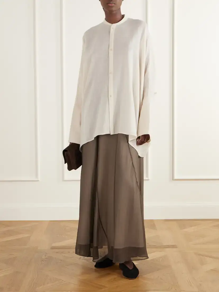 Ruohan Layered Paneled Silk-crepe De Chine Maxi Skirt | Thumbnail 2 Ruohan Layered Paneled Silk-crepe De Chine Maxi Skirt | Thumbnail 2