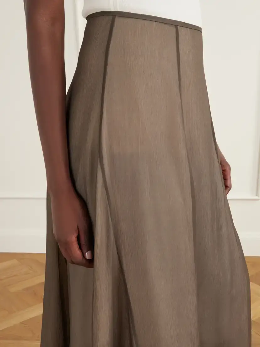 Ruohan Layered Paneled Silk-crepe De Chine Maxi Skirt | Thumbnail 5 Ruohan Layered Paneled Silk-crepe De Chine Maxi Skirt | Thumbnail 5