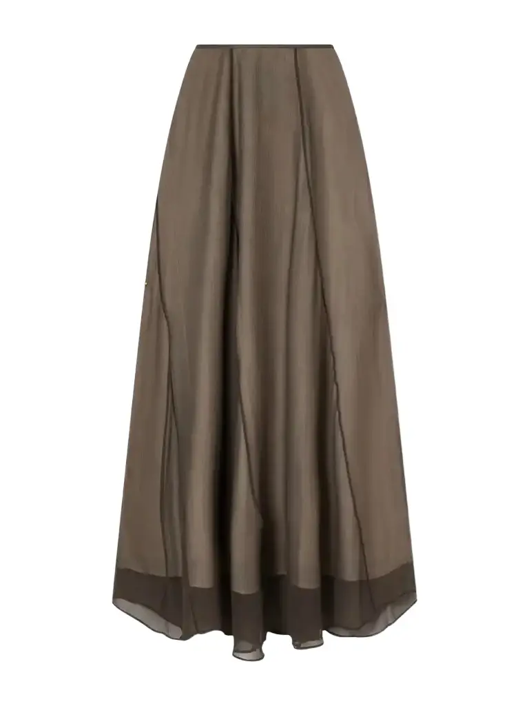 Layered Paneled Silk-crepe De Chine Maxi Skirt