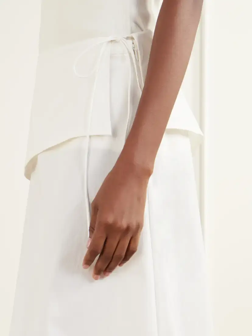 St. Agni Belted Asymmetric Cotton-blend Poplin Midi Skirt | Thumbnail 5 St. Agni Belted Asymmetric Cotton-blend Poplin Midi Skirt | Thumbnail 5