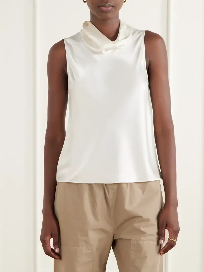 LESET Barb Draped Satin Blouse | Thumbnail 3 LESET Barb Draped Satin Blouse | Thumbnail 3