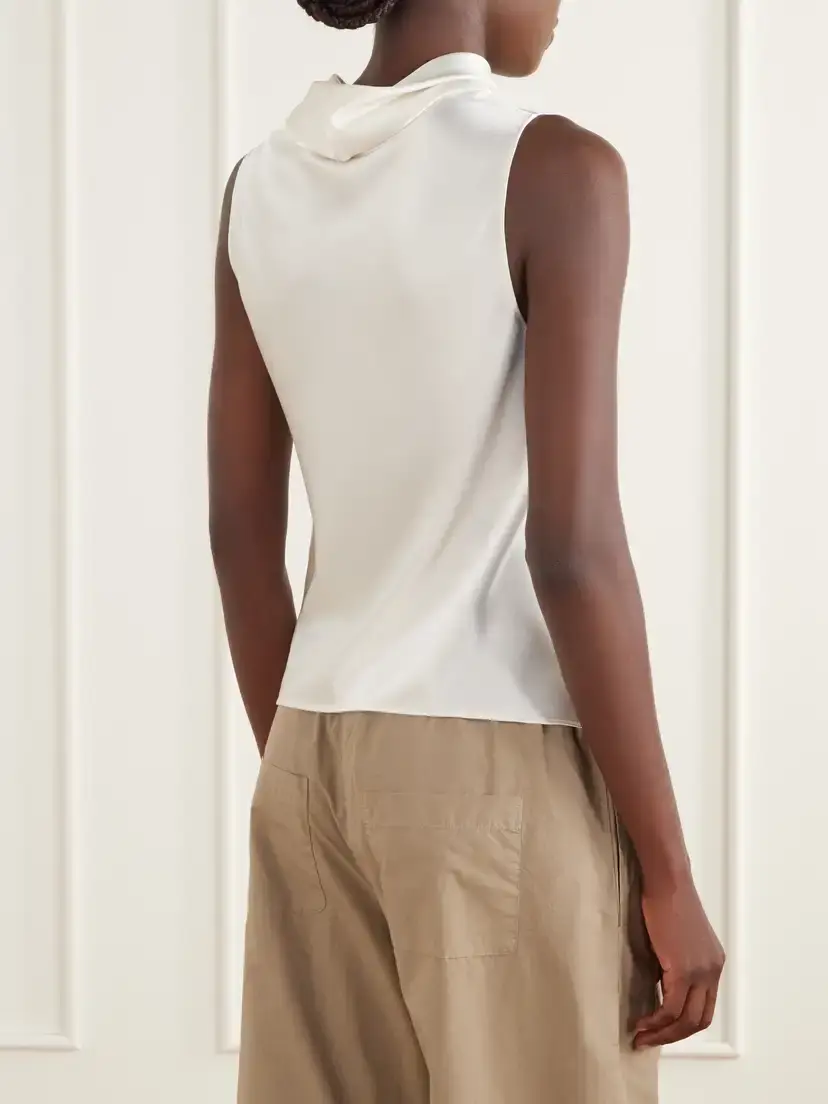 LESET Barb Draped Satin Blouse | Thumbnail 4 LESET Barb Draped Satin Blouse | Thumbnail 4