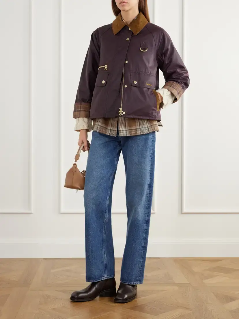 Barbour Cottingham Corduroy-trimmed Waxed Cotton-canvas Jacket | Thumbnail 2