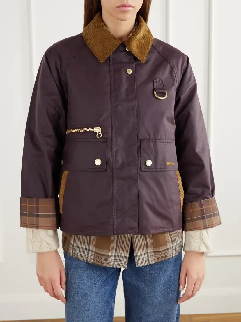 Barbour Cottingham Corduroy-trimmed Waxed Cotton-canvas Jacket | Thumbnail 3