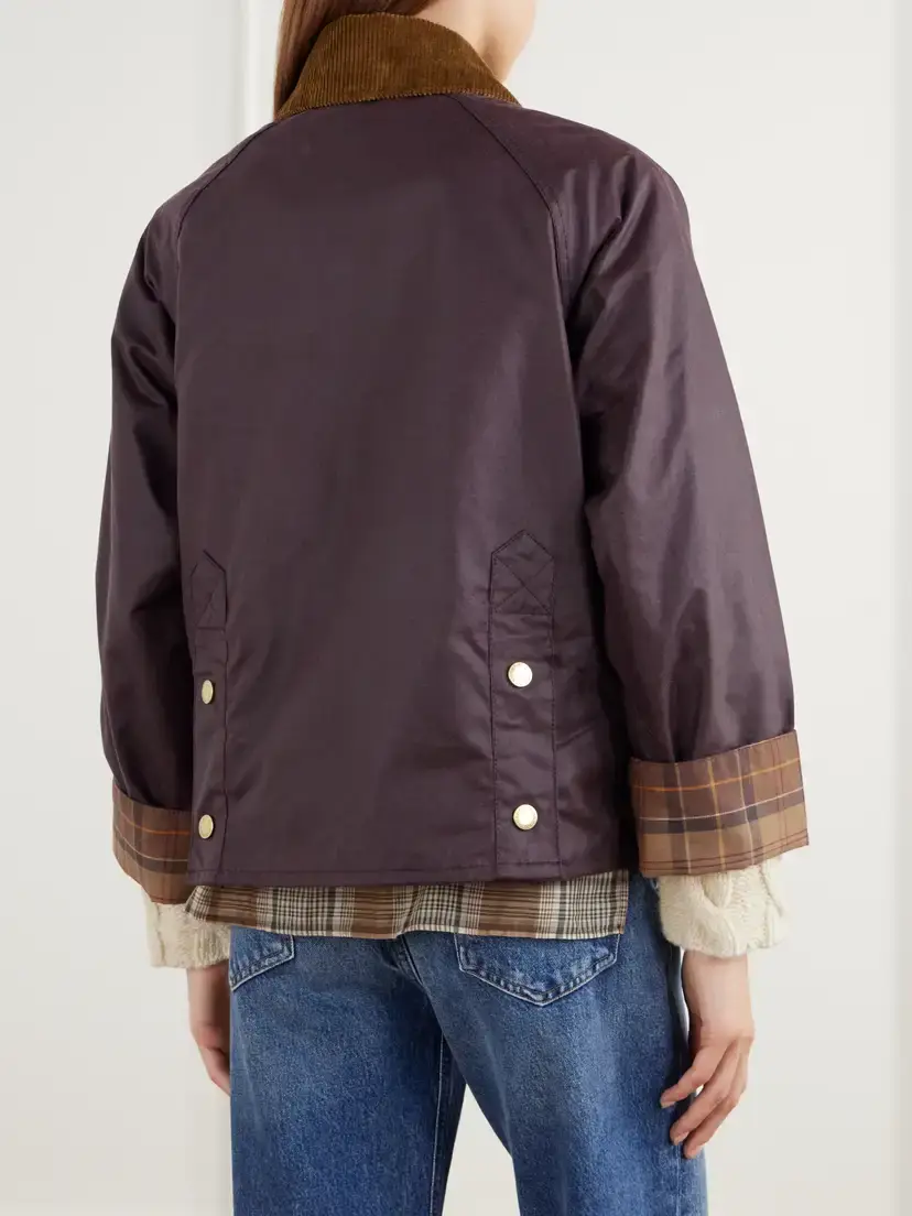 Barbour Cottingham Corduroy-trimmed Waxed Cotton-canvas Jacket | Thumbnail 4