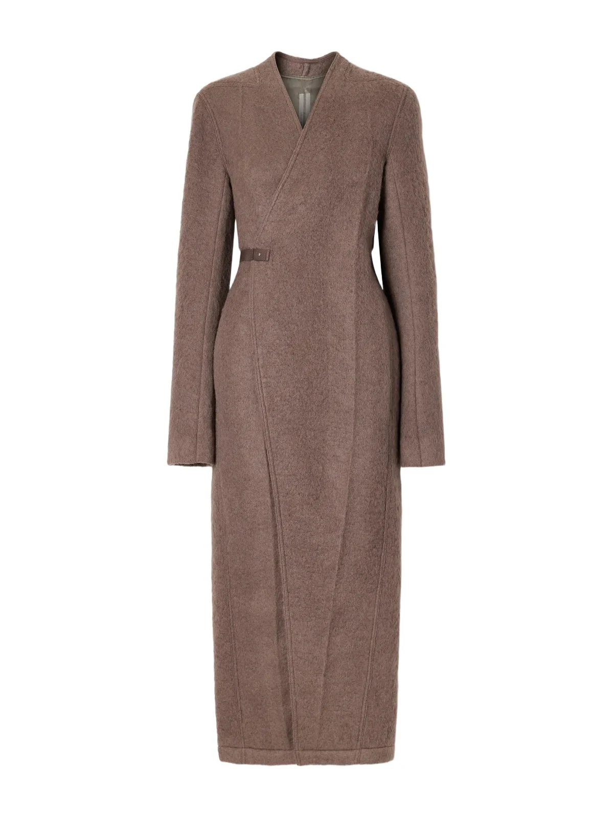 Leather-trimmed Brushed Alpaca And Wool-blend Wrap Coat Leather-trimmed Brushed Alpaca And Wool-blend Wrap Coat