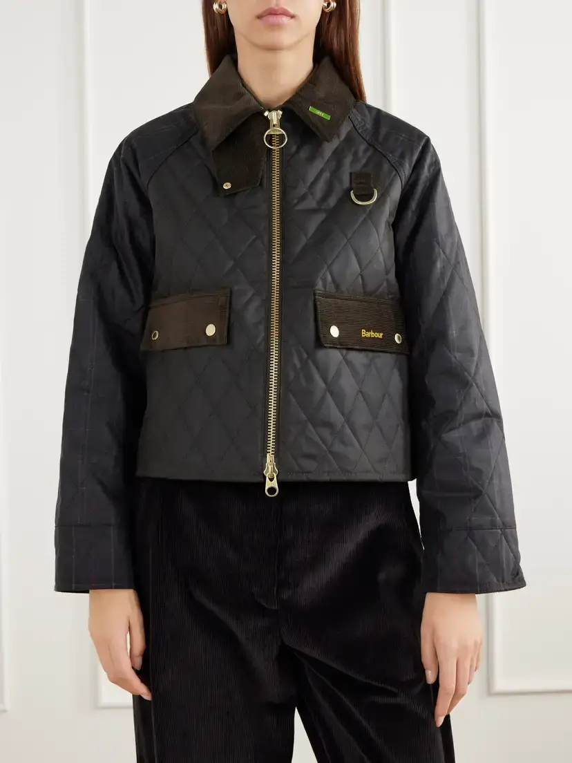 Barbour Spey Corduroy-trimmed Quilted Waxed Cotton-canvas Jacket | Thumbnail 3 Barbour Spey Corduroy-trimmed Quilted Waxed Cotton-canvas Jacket | Thumbnail 3