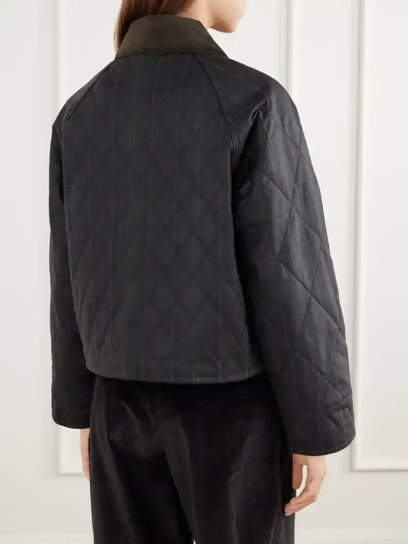 Barbour Spey Corduroy-trimmed Quilted Waxed Cotton-canvas Jacket | Thumbnail 4 Barbour Spey Corduroy-trimmed Quilted Waxed Cotton-canvas Jacket | Thumbnail 4