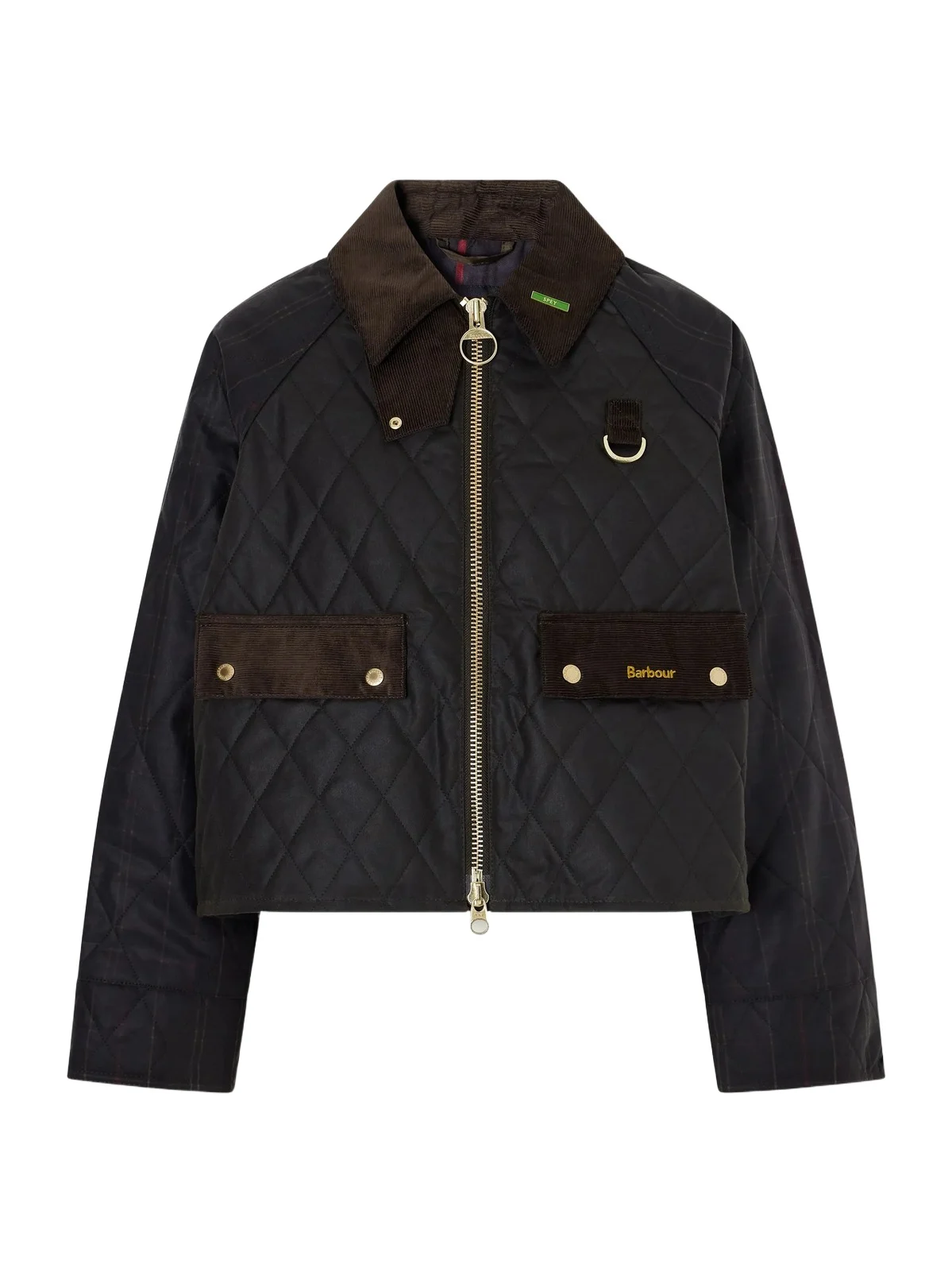 Barbour Spey Corduroy-trimmed Quilted Waxed Cotton-canvas Jacket