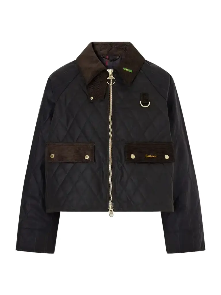 Barbour Spey Corduroy-trimmed Quilted Waxed Cotton-canvas Jacket