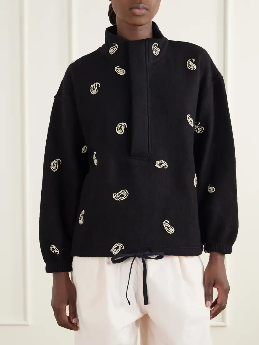 Kartik Research Paisley Kaza Bead-embellished Brushed-wool Jacket | Thumbnail 3