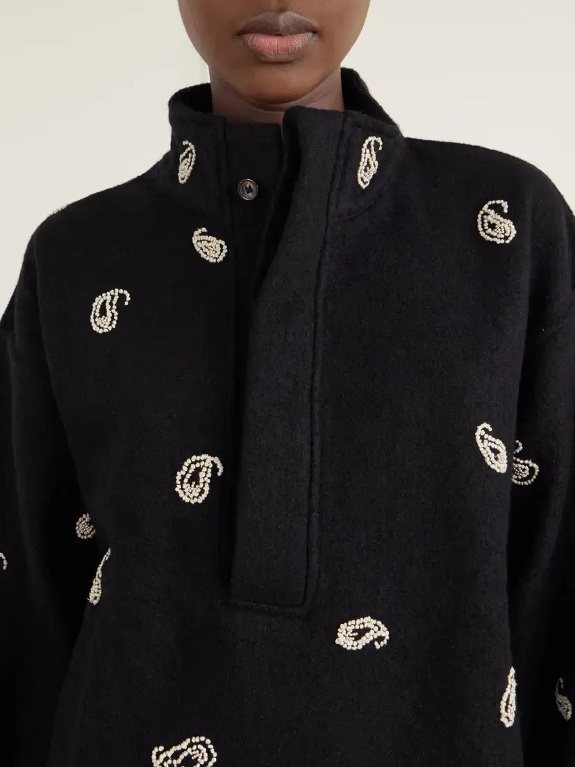Kartik Research Paisley Kaza Bead-embellished Brushed-wool Jacket | Thumbnail 5