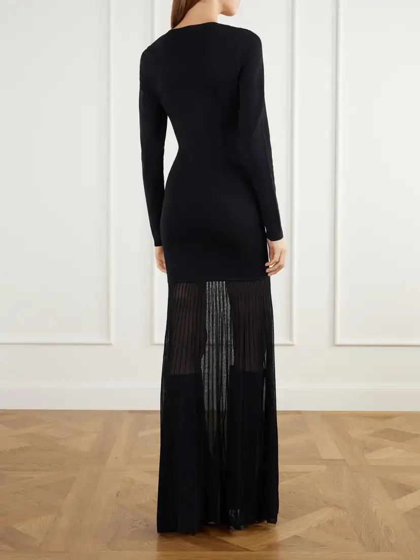 SIR. Aylu Lace-appliqué Contrast-panel Stretch-knit Maxi Dress | Thumbnail 3 SIR. Aylu Lace-appliqué Contrast-panel Stretch-knit Maxi Dress | Thumbnail 3