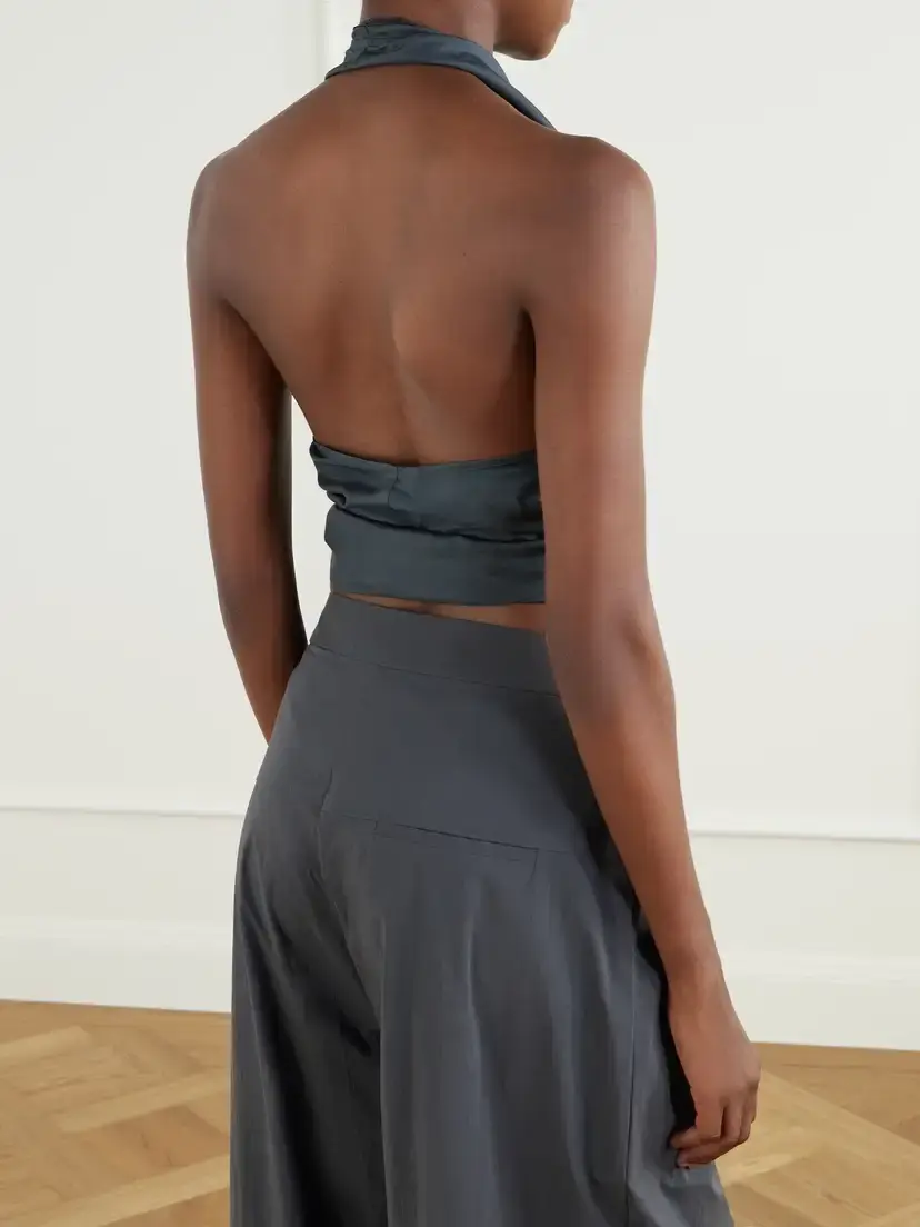 St. Agni Silk Wrap Halterneck Top | Thumbnail 3