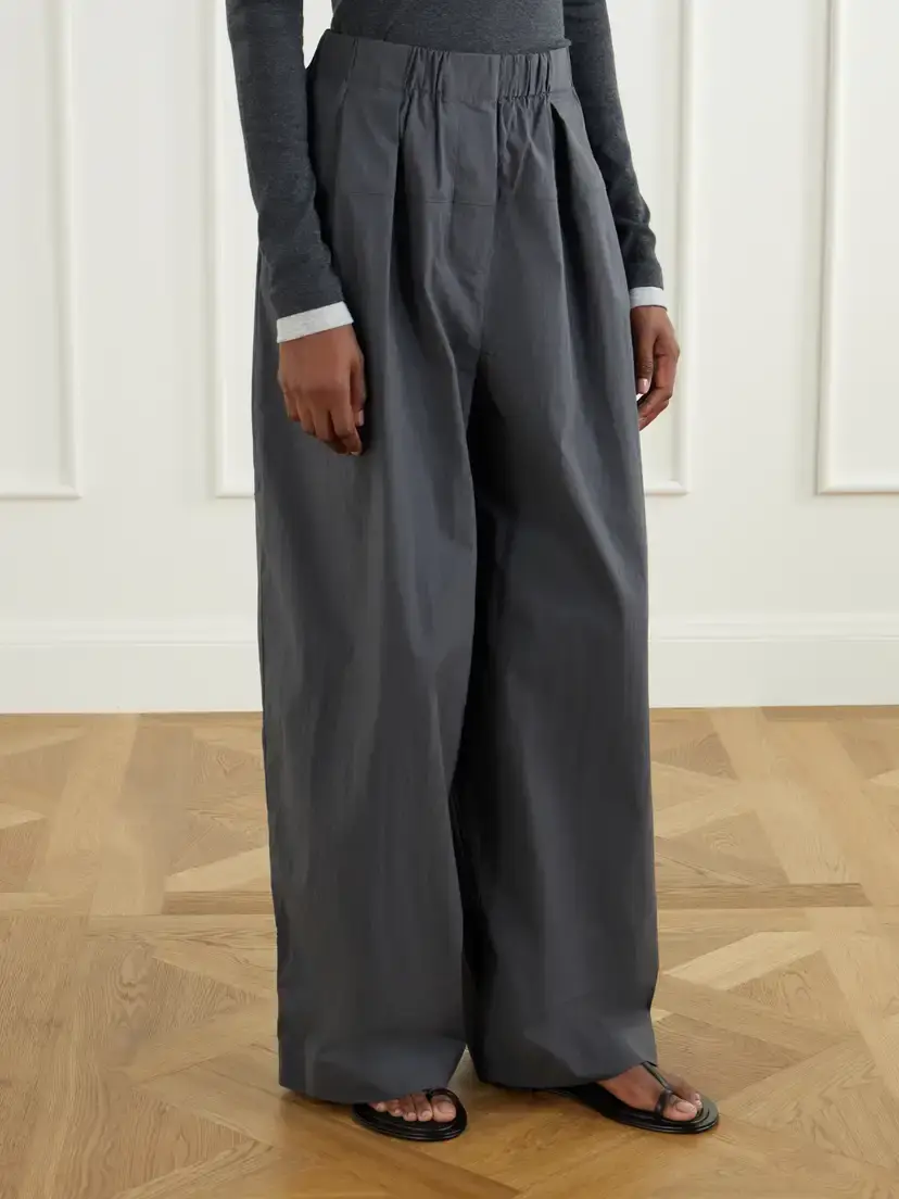 St. Agni Pleated Cotton-blend Shell Wide-leg Pants | Thumbnail 3 St. Agni Pleated Cotton-blend Shell Wide-leg Pants | Thumbnail 3