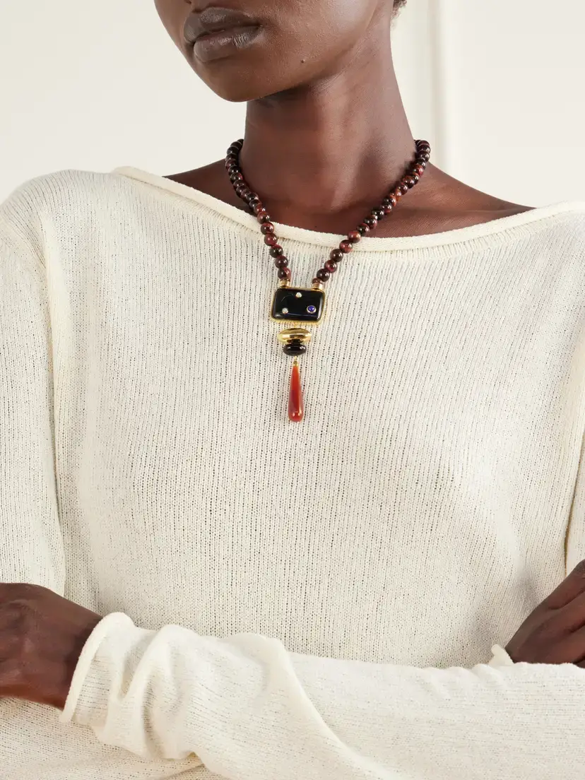 Lizzie Fortunato Constellation Gold-plated Multi-stone Beaded Necklace | Thumbnail 2