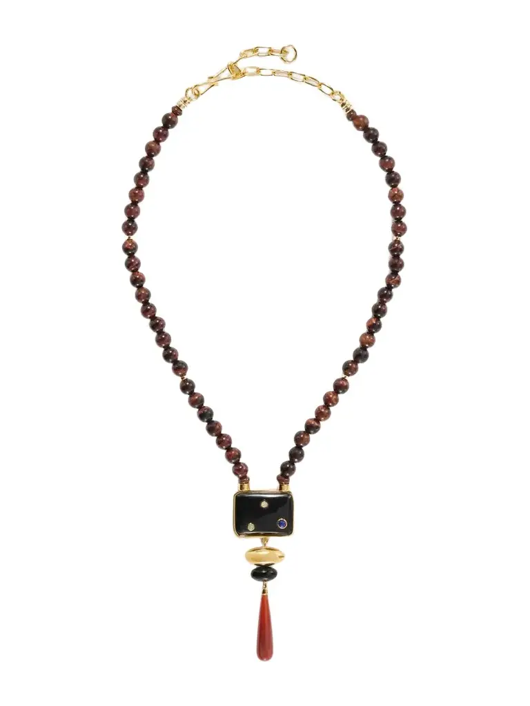 Constellation Gold-plated Multi-stone Beaded Necklace Constellation Gold-plated Multi-stone Beaded Necklace