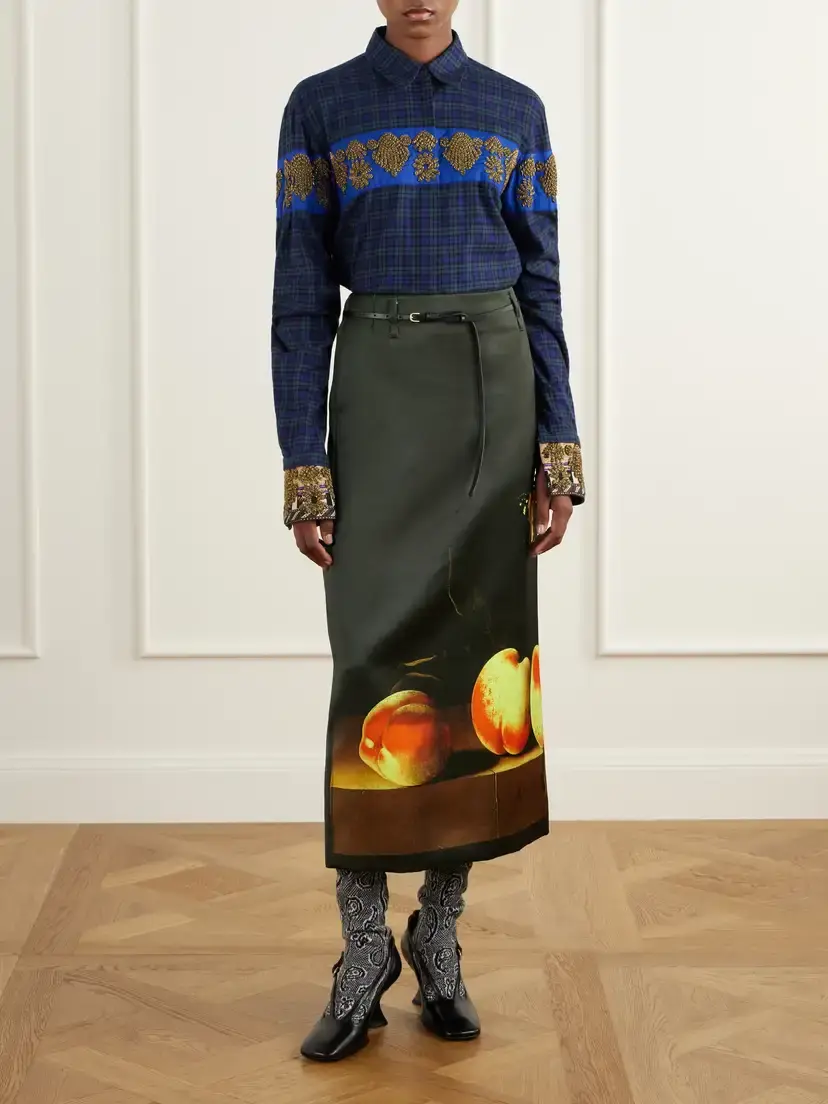 Dries Van Noten Embellished Checked Cotton-flannel Shirt | Thumbnail 2 Dries Van Noten Embellished Checked Cotton-flannel Shirt | Thumbnail 2
