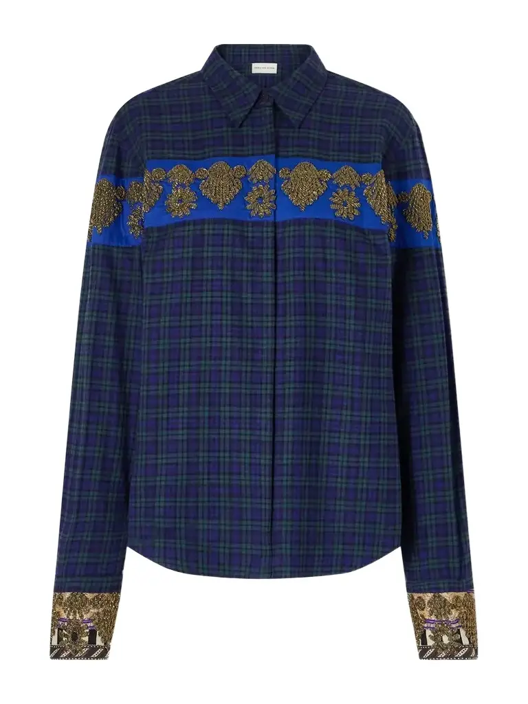 Embellished Checked Cotton-flannel Shirt Embellished Checked Cotton-flannel Shirt