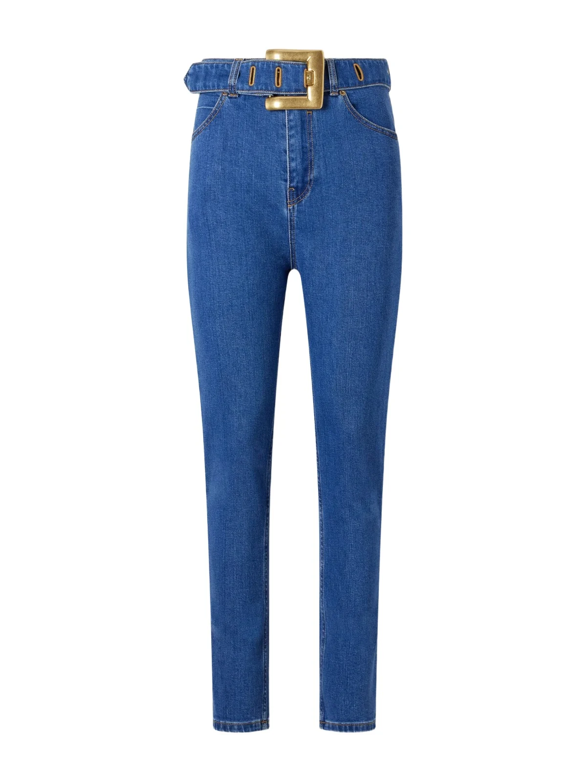 Balmain Belted High-waist Straight-leg Jeans