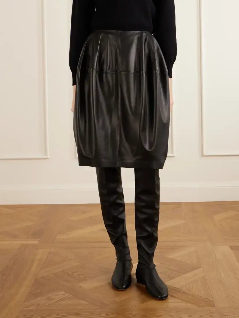 TOTEME Leather Midi Skirt | Thumbnail 3 TOTEME Leather Midi Skirt | Thumbnail 3