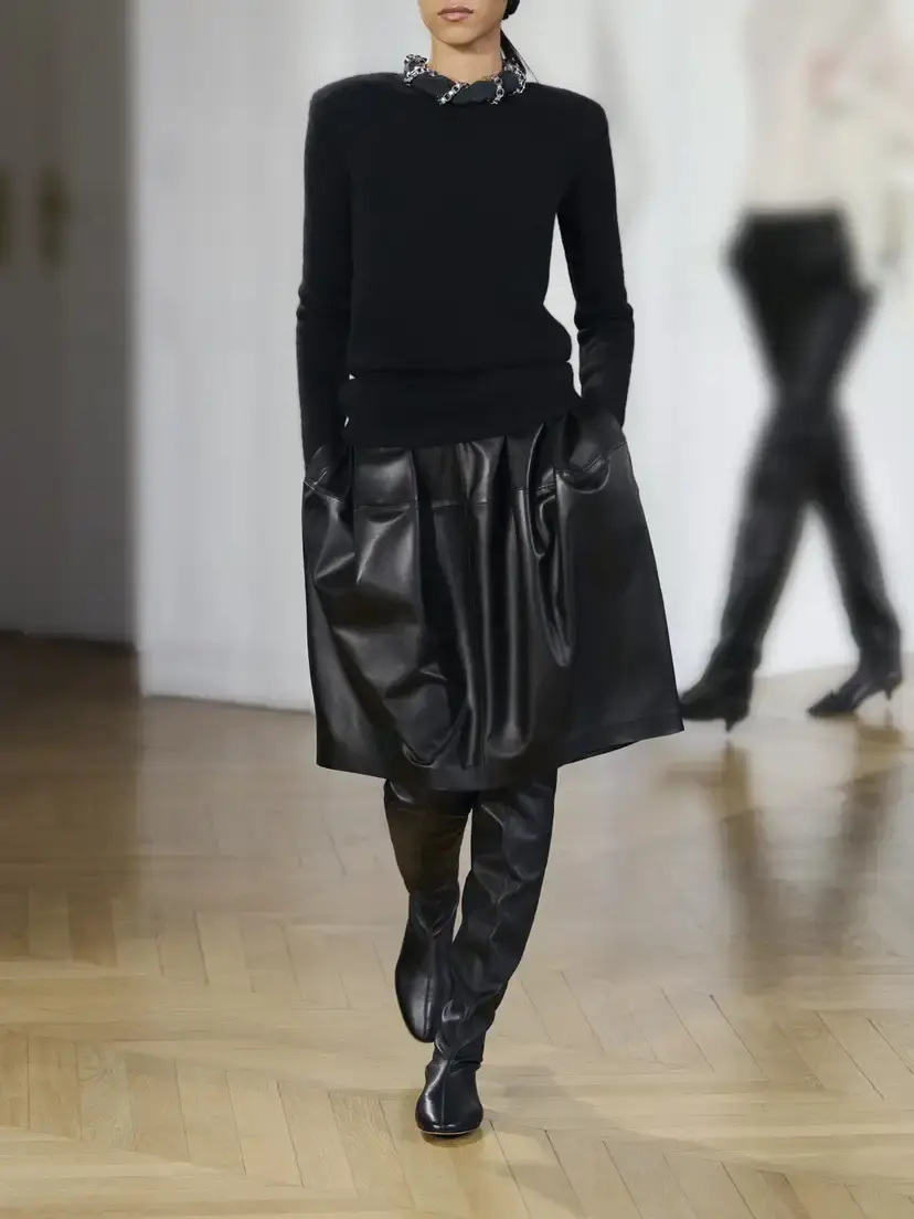 TOTEME Leather Midi Skirt | Thumbnail 6 TOTEME Leather Midi Skirt | Thumbnail 6