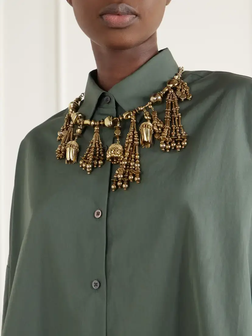 Dries Van Noten Tasseled Embellished Gold-tone And Resin Necklace | Thumbnail 2