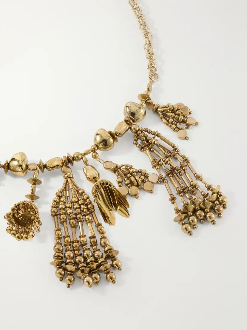 Dries Van Noten Tasseled Embellished Gold-tone And Resin Necklace | Thumbnail 4