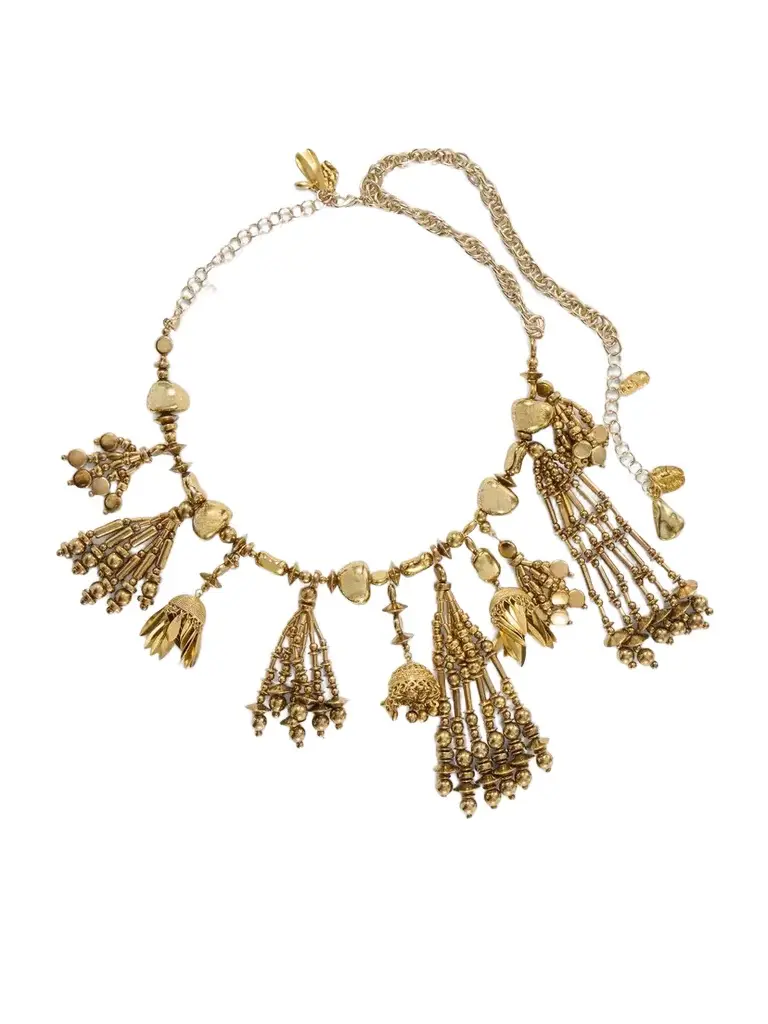 Dries Van Noten Tasseled Embellished Gold-tone And Resin Necklace