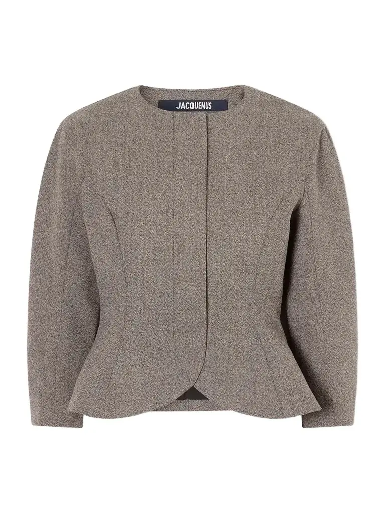 Jacquemus Palmier Peplum Wool-hopsack Blazer