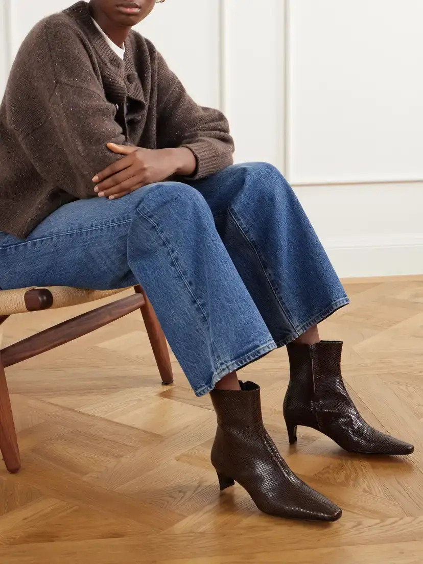 Staud Wally Snake-effect Leather Ankle Boots | Thumbnail 2