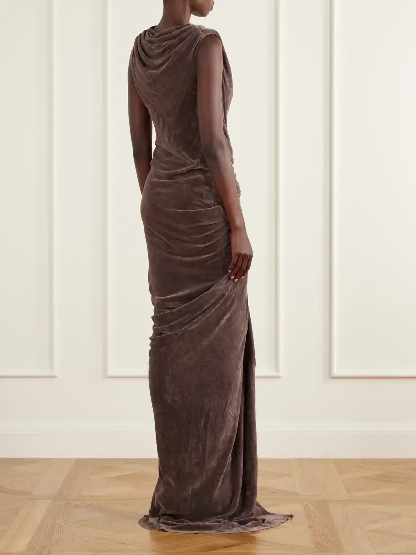 Rick Owens Strutter Draped Velvet Gown | Thumbnail 3
