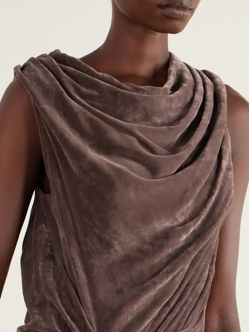 Rick Owens Strutter Draped Velvet Gown | Thumbnail 4