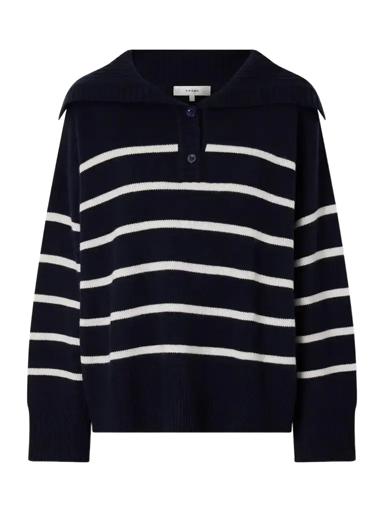 Striped Cashmere Polo Shirt
