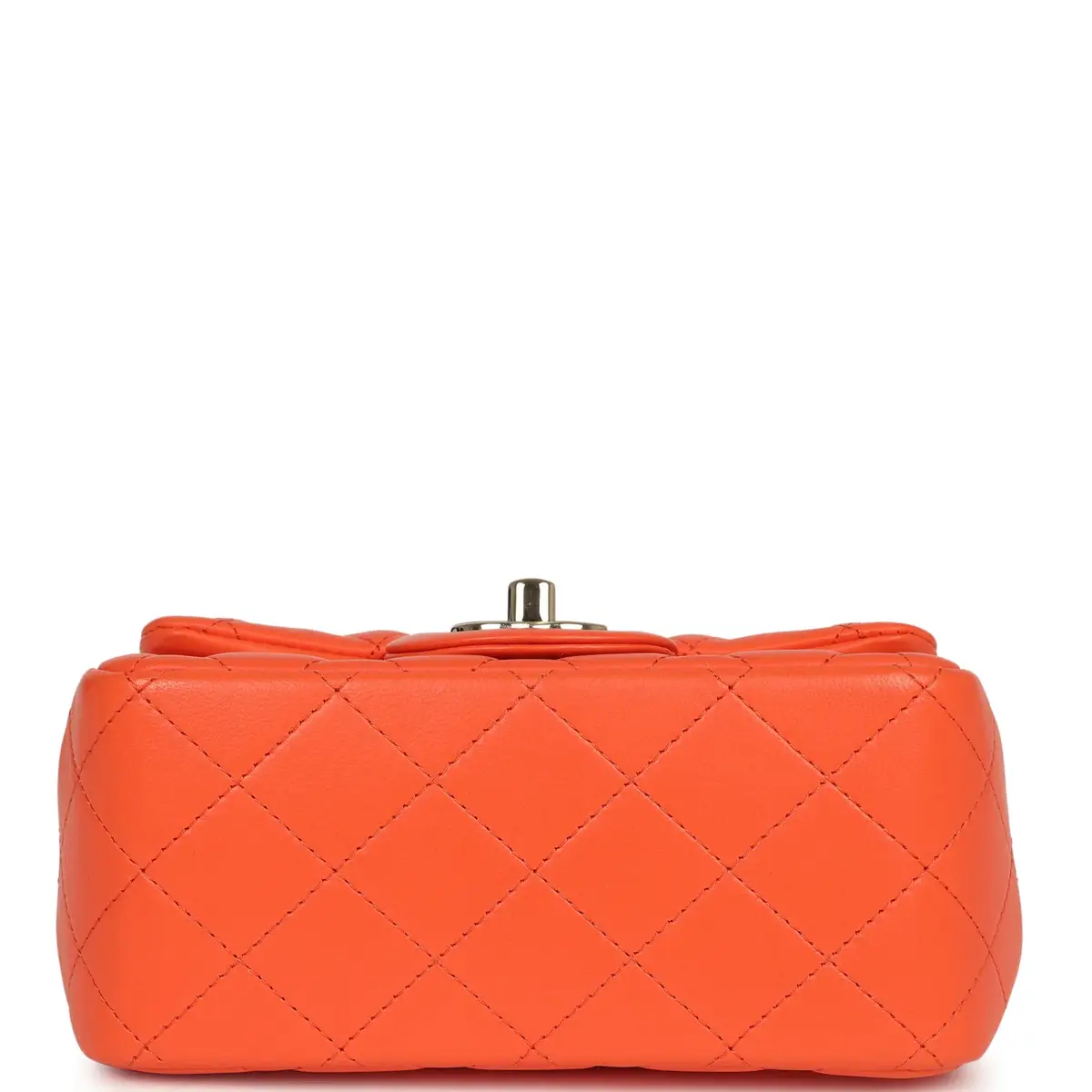 Chanel Chanel Mini Classic Square Flap Bag Orange Lambskin Gold Hardware | Thumbnail 6 Chanel Chanel Mini Classic Square Flap Bag Orange Lambskin Gold Hardware | Thumbnail 6