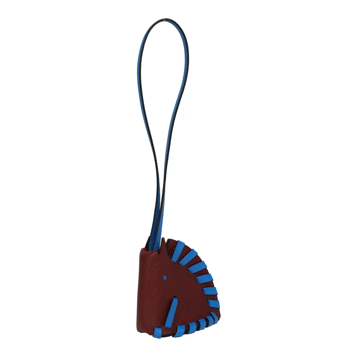 HERMÈS Hermes Cheval Tresse Bag Charm Rouge H, Bleu Hydra Epsom | Thumbnail 2 HERMÈS Hermes Cheval Tresse Bag Charm Rouge H, Bleu Hydra Epsom | Thumbnail 2