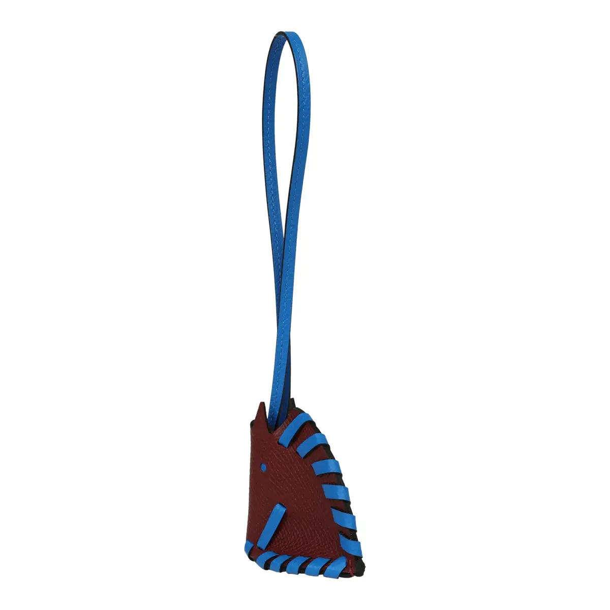 HERMÈS Hermes Cheval Tresse Bag Charm Rouge H, Bleu Hydra Epsom | Thumbnail 4 HERMÈS Hermes Cheval Tresse Bag Charm Rouge H, Bleu Hydra Epsom | Thumbnail 4