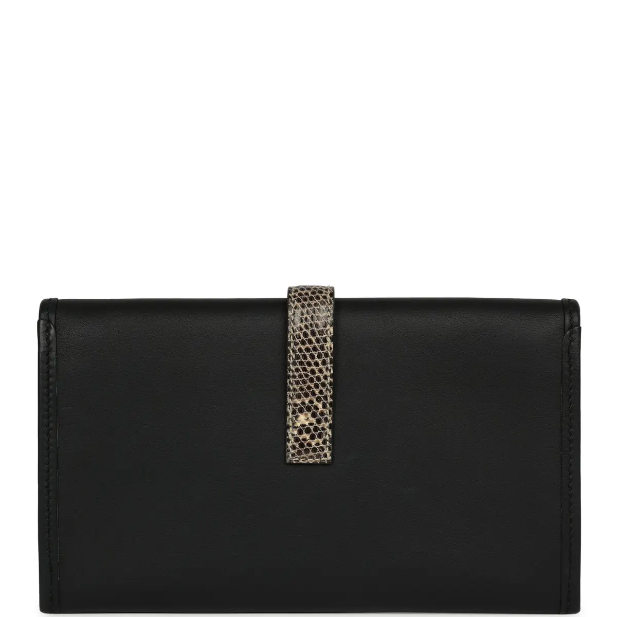 HERMÈS Hermes Jige Duo Clutch Black Swift, Varanus Niloticus Lizard Touch Palladium Hardware | Thumbnail 5 HERMÈS Hermes Jige Duo Clutch Black Swift, Varanus Niloticus Lizard Touch Palladium Hardware | Thumbnail 5