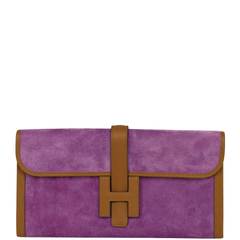 HERMÈS Hermes Jige Elan 29 Violet Doblis, Kraft Swift