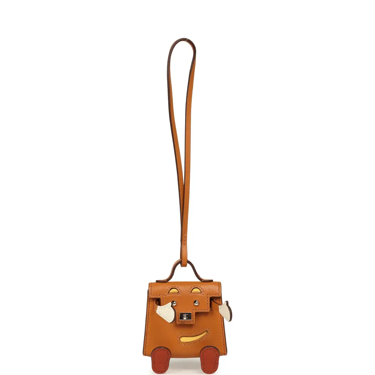 HERMÈS Hermes Mini Kelly Doll Idole Bag Charm Naturel Sable Butler and Nata, Brique, Jaune Mango Chevre Mysore Palladium Hardware | Thumbnail 2 HERMÈS Hermes Mini Kelly Doll Idole Bag Charm Naturel Sable Butler and Nata, Brique, Jaune Mango Chevre Mysore Palladium Hardware | Thumbnail 2