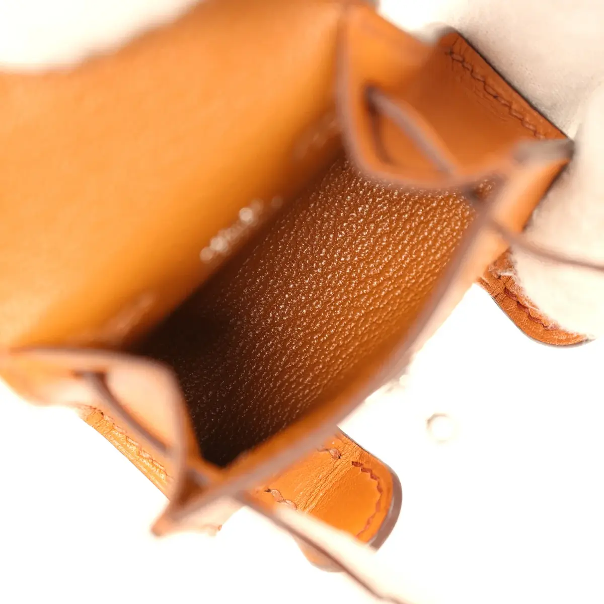 HERMÈS Hermes Mini Kelly Doll Idole Bag Charm Naturel Sable Butler and Nata, Brique, Jaune Mango Chevre Mysore Palladium Hardware | Thumbnail 8 HERMÈS Hermes Mini Kelly Doll Idole Bag Charm Naturel Sable Butler and Nata, Brique, Jaune Mango Chevre Mysore Palladium Hardware | Thumbnail 8