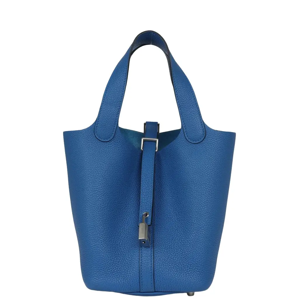 HERMÈS Hermes Picotin Lock 18 Bleu Zellige Maurice Palladium Hardware