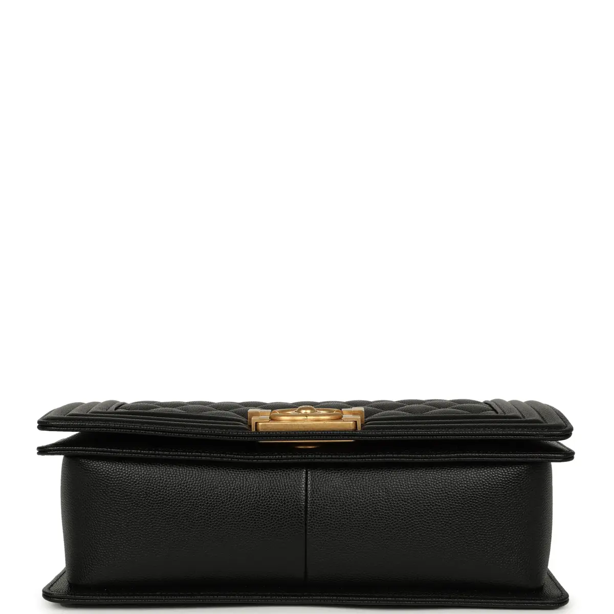 Chanel Pre-owned Chanel Medium Boy Bag Black Caviar Antique Gold Hardware | Thumbnail 6 Chanel Pre-owned Chanel Medium Boy Bag Black Caviar Antique Gold Hardware | Thumbnail 6