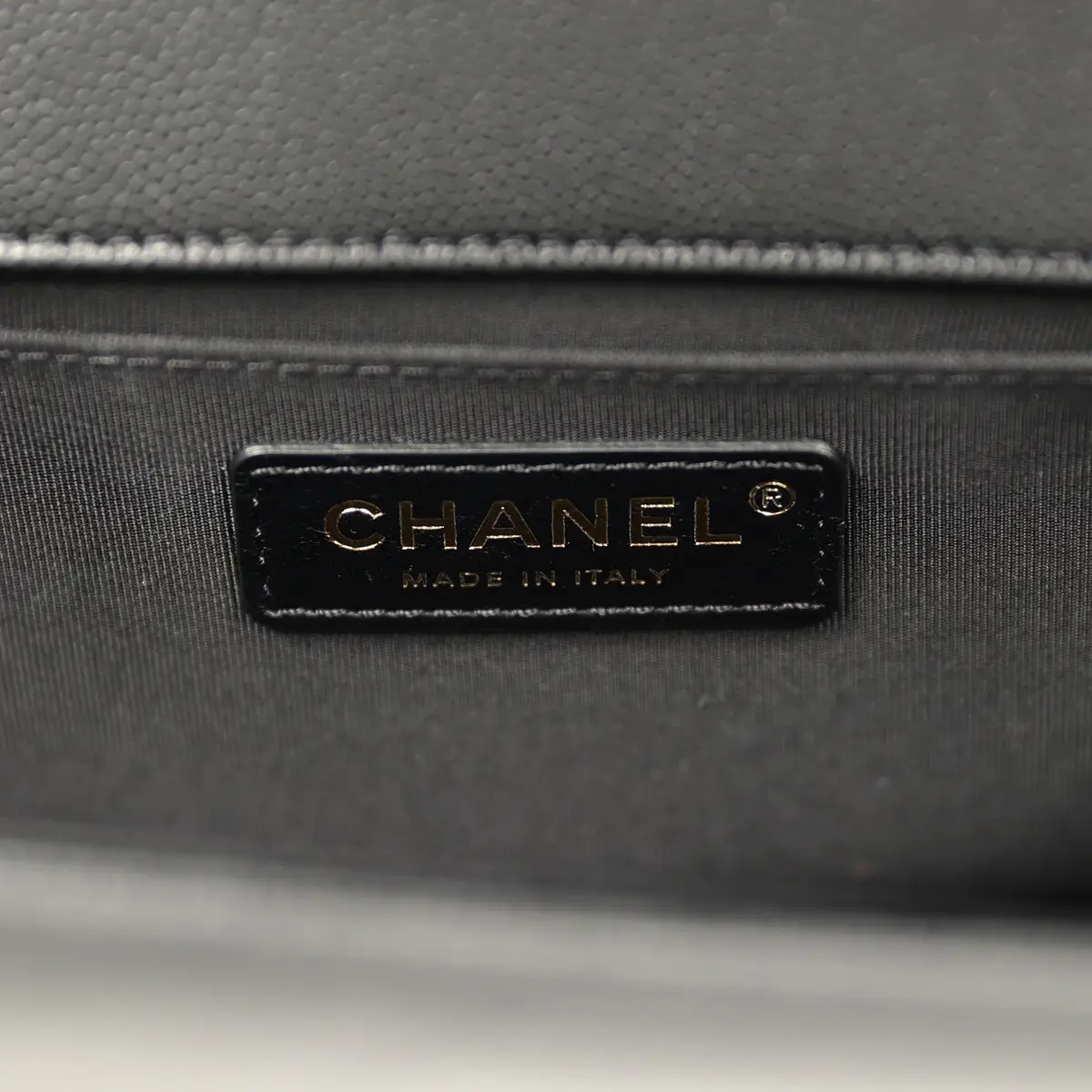 Chanel Pre-owned Chanel Medium Boy Bag Black Caviar Antique Gold Hardware | Thumbnail 9 Chanel Pre-owned Chanel Medium Boy Bag Black Caviar Antique Gold Hardware | Thumbnail 9